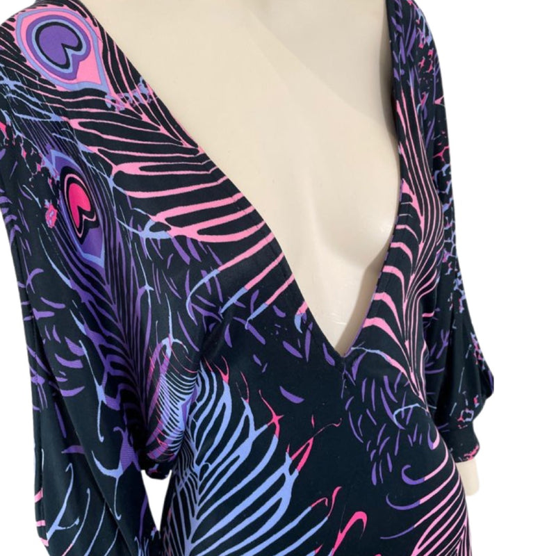 MATTHEW WILLIAMSON purple viscose dress with abstract print