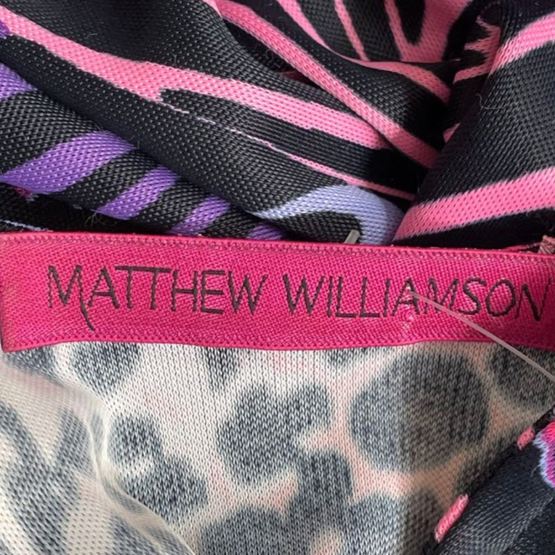 MATTHEW WILLIAMSON purple viscose dress with abstract print