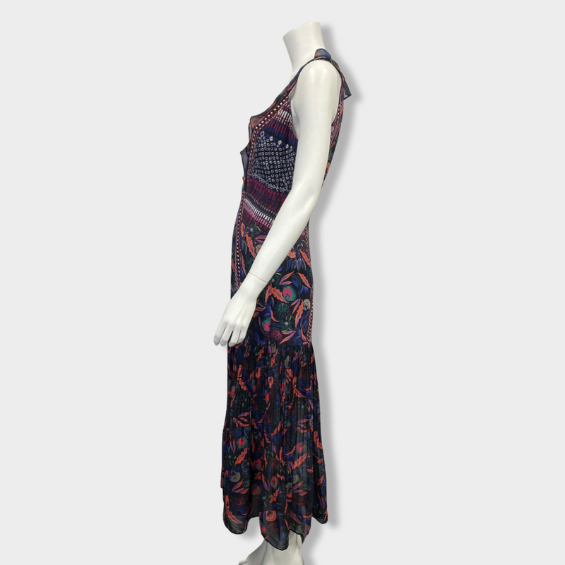 second-hand SALONI multicolour silk dress | Size UK10