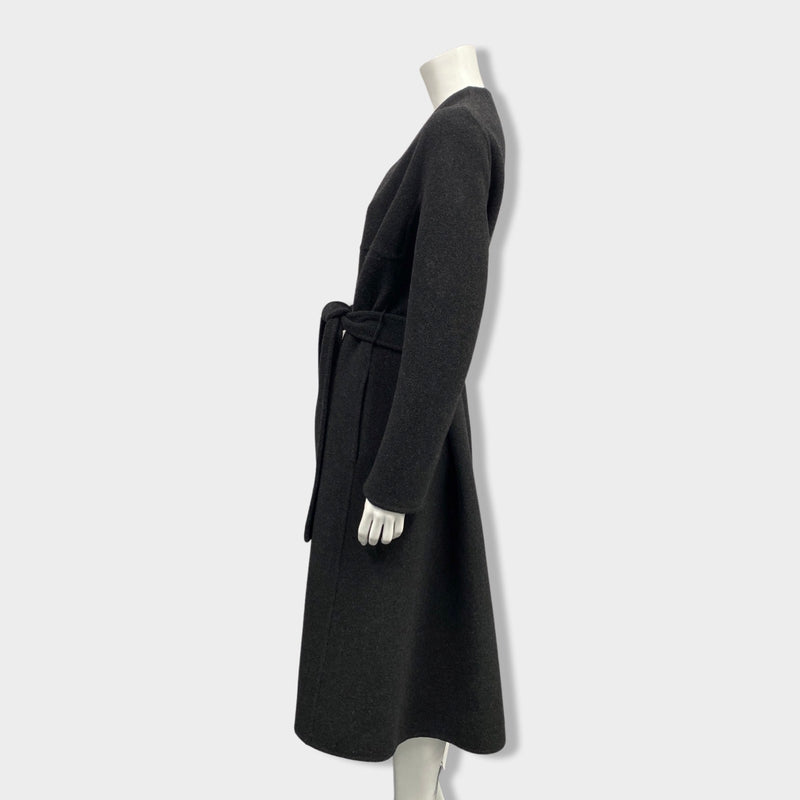 THE ROW dark grey woolen belted coat