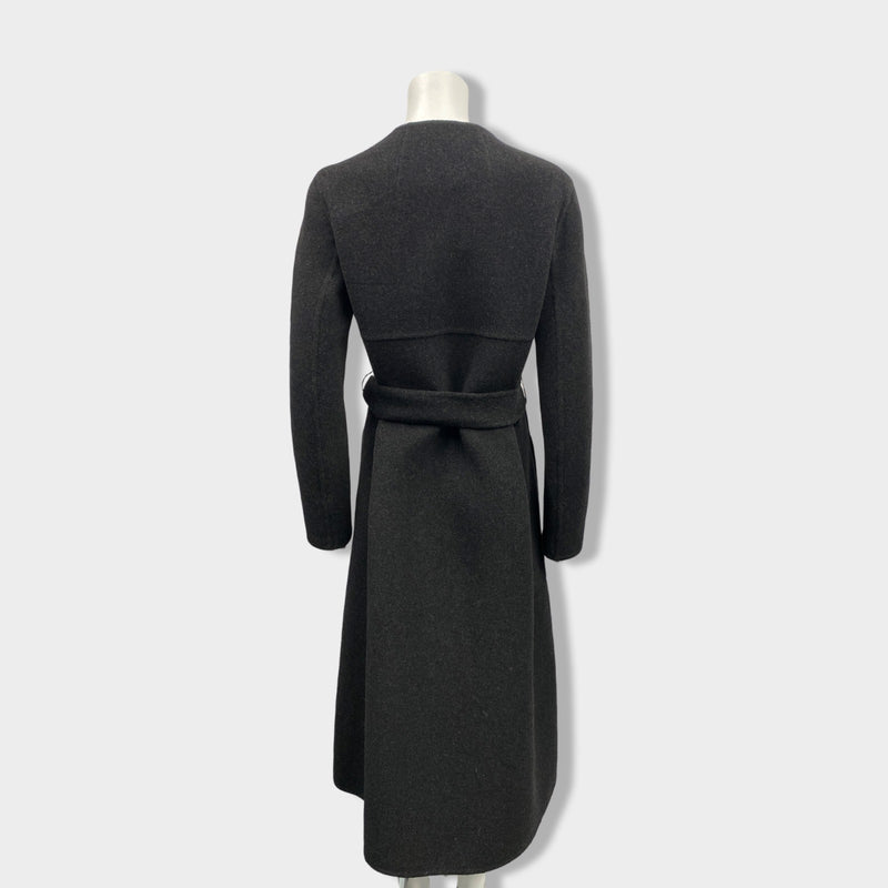 THE ROW dark grey woolen belted coat
