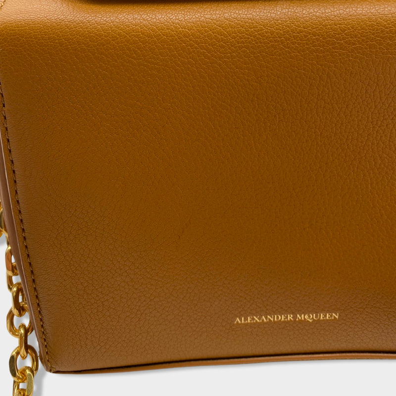 ALEXANDER MCQUEEN camel leather handbag with gold hardware