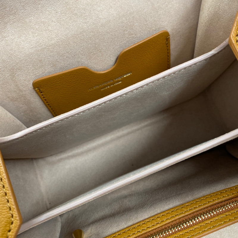 ALEXANDER MCQUEEN camel leather handbag with gold hardware