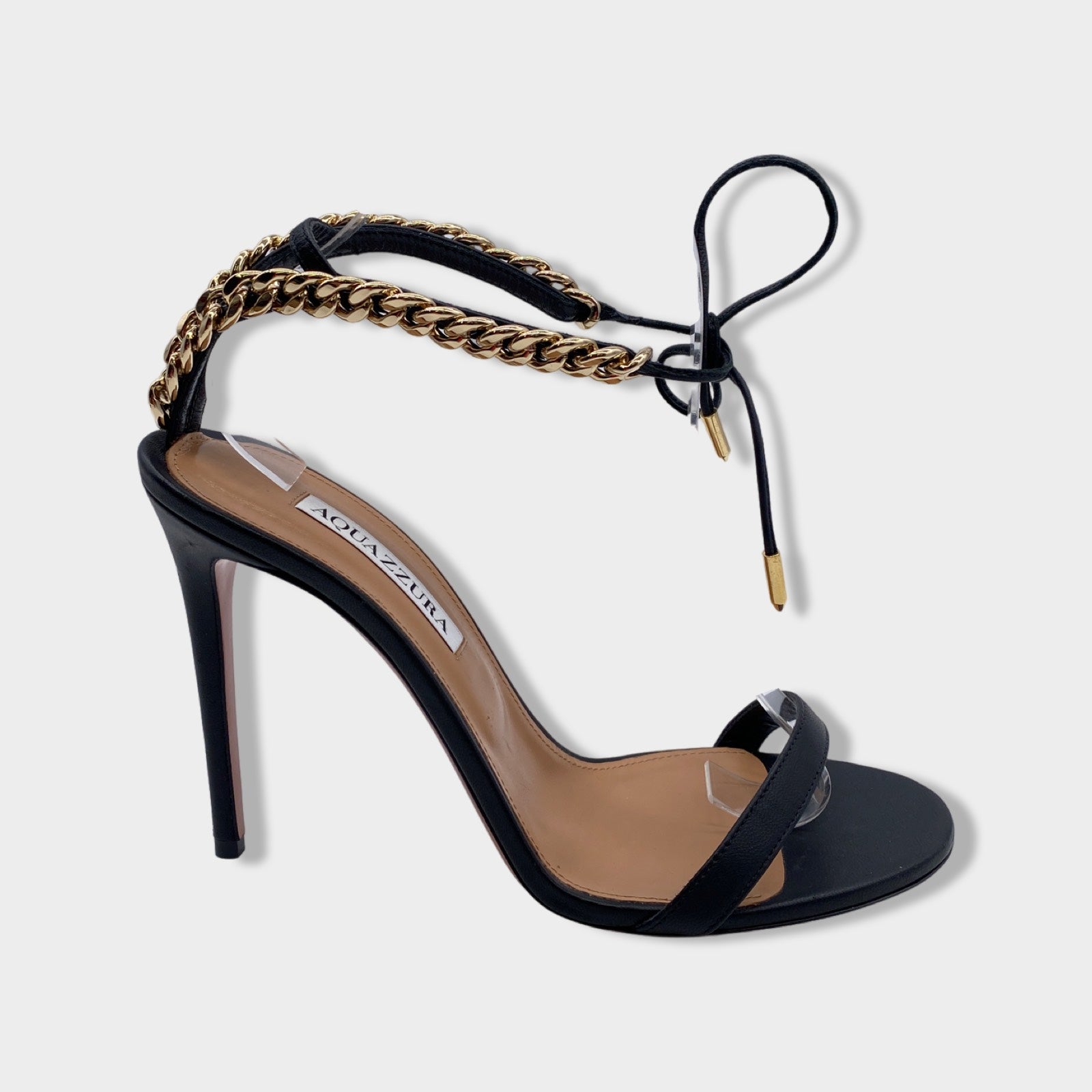 Miluxas Womens Sandals Clearance Deals Women's Shoes Metal Chain Diamond  Shiny Block High Heel Pumps Ankle Strap Casual Square Toe Sandals Black  9(42) - Walmart.com