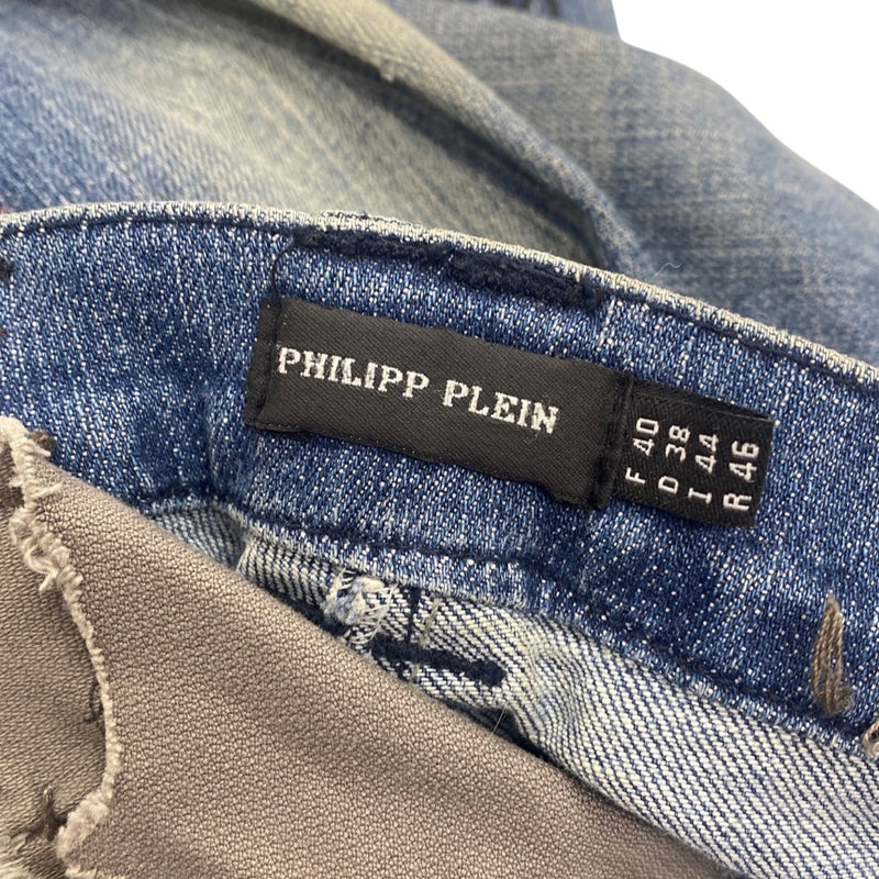 PHILIPP PLEIN blue and grey jeans with rhinestones | Size FR40