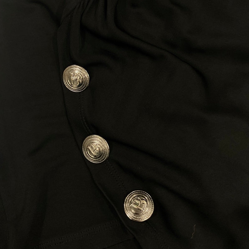 PIERRE BALMAIN black bead-embellished turtleneck dress