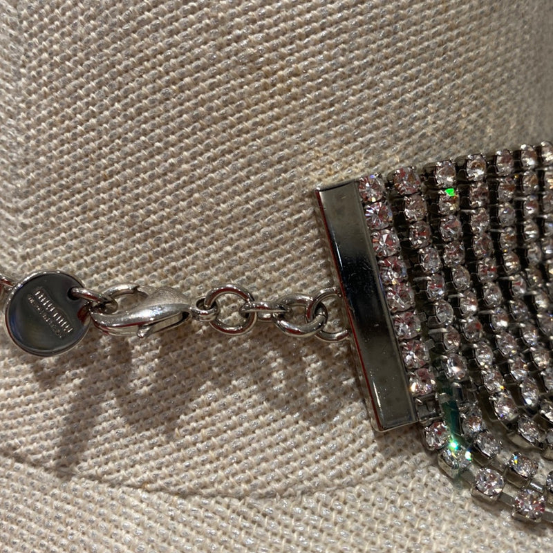 MIU MIU silver choker necklace with rhinestones