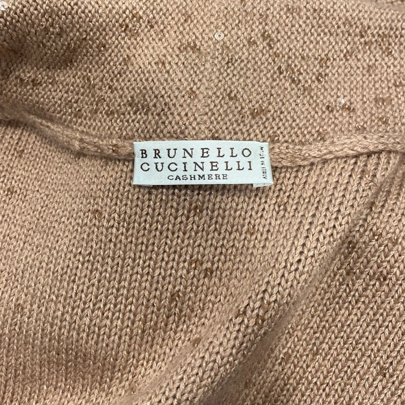 BRUNELLO CUCINELLI pink and beige seqiun cashmere cardigan