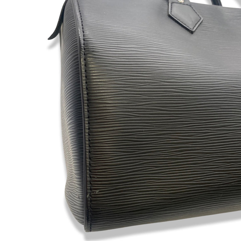 LOUIS VUITTON black speedy leather handbag