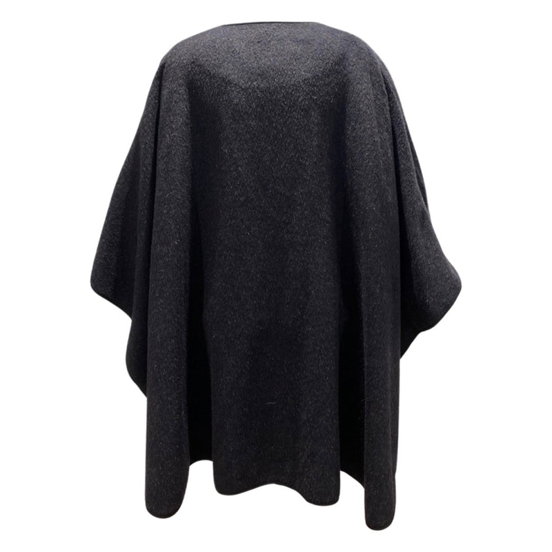 pre-loved HOFMANN black and purple woolen cape coat | Size M