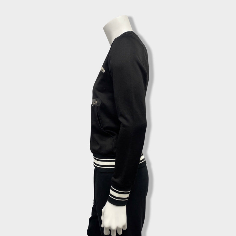 ALEXANDER MCQUEEN logo black viscose and cotton sweatshirt