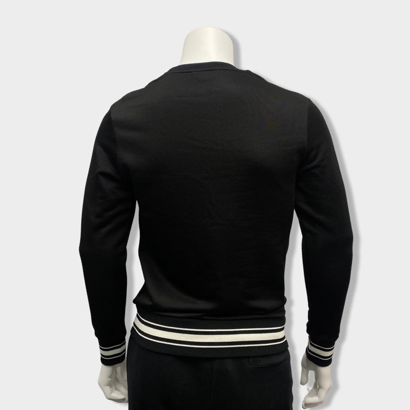ALEXANDER MCQUEEN logo black viscose and cotton sweatshirt