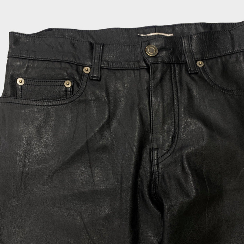 second-hand SAINT LAURENT black vegan leather trousers | Size 29