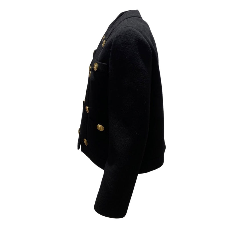 second-hand MOSCHINO black woolen jacket with gold buttons | Size IT42