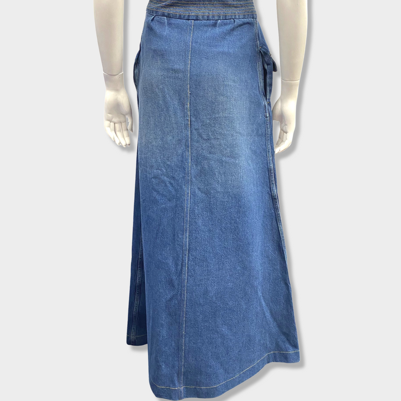 CHLOÉ  button down denim maxi skirt