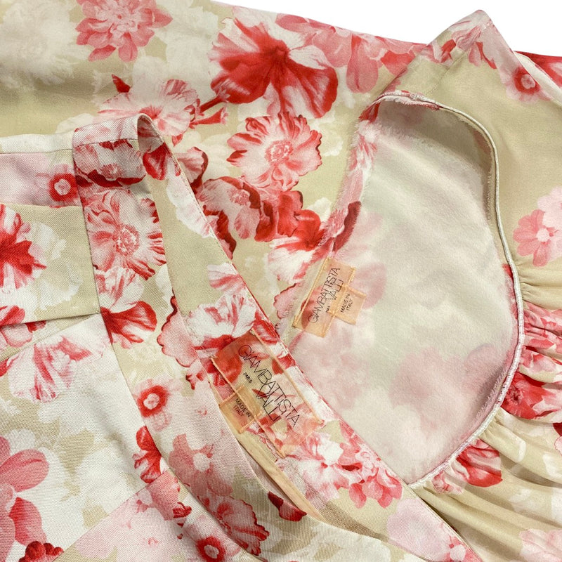 pre-loved GIAMBATTISTA VALLI ecru and raspberry silk set
