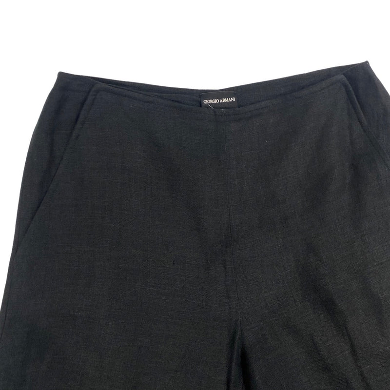 GIORGIO ARMANI black linen trousers