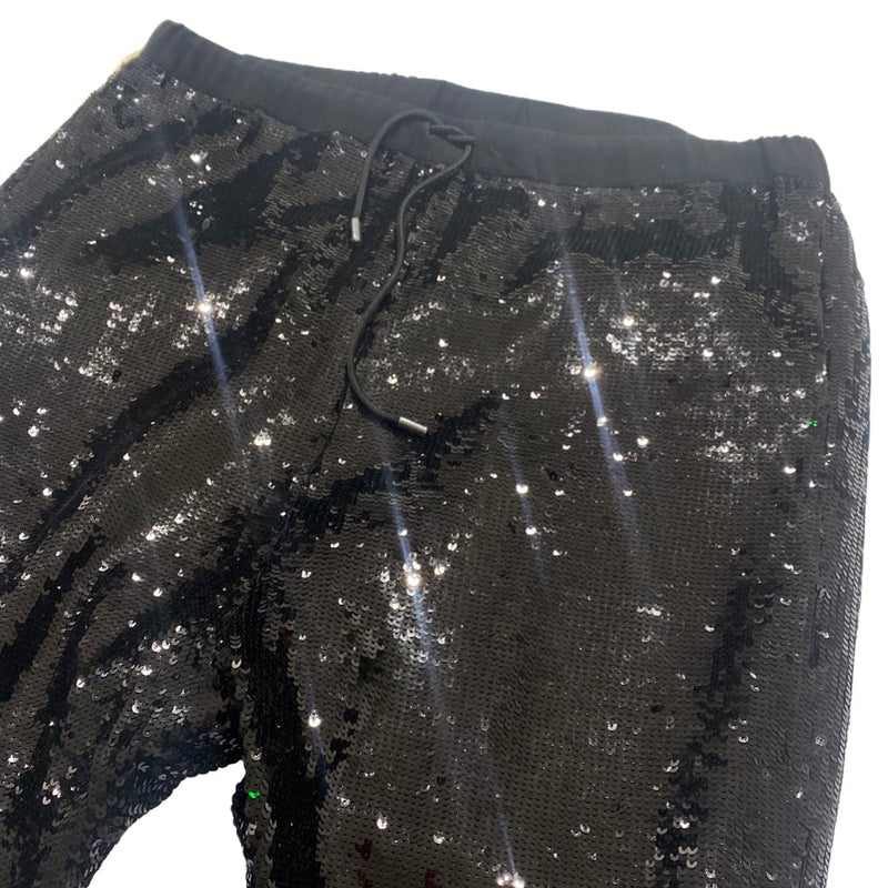 pre-owned NILI LOTAN black sequin-embellished trousers | Size L