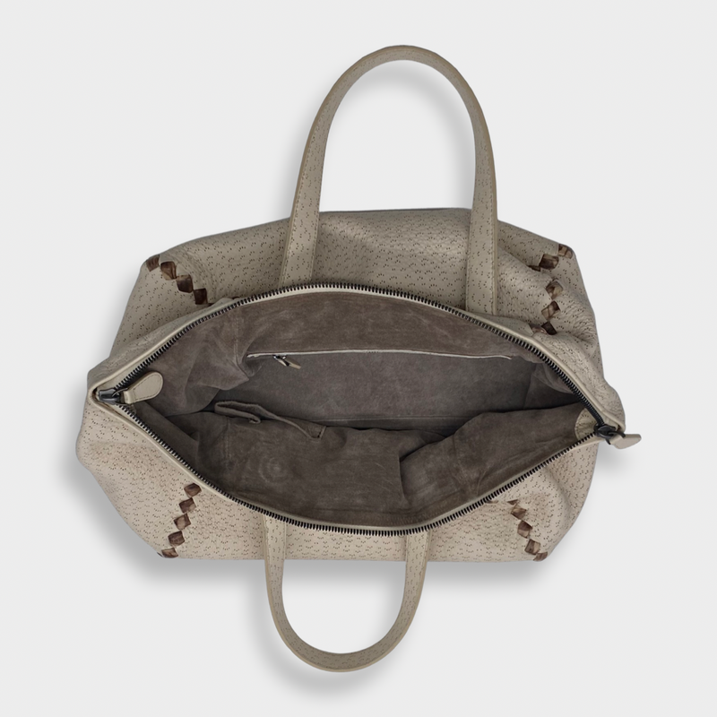 BOTTEGA VENETA ecru leather handbag