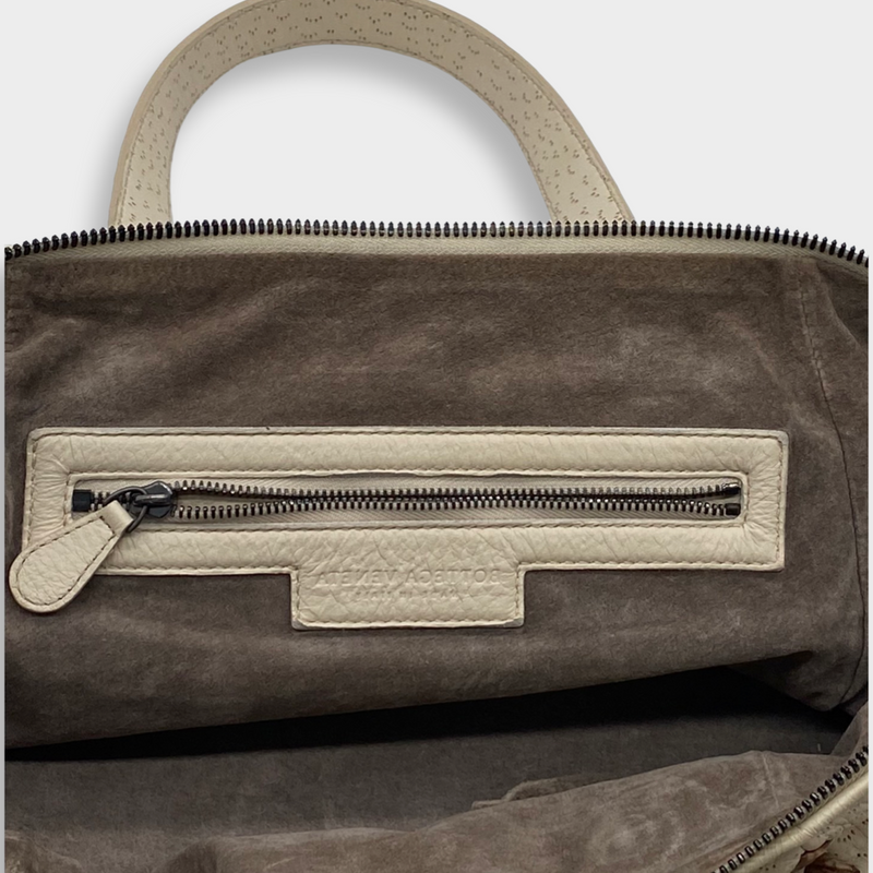 BOTTEGA VENETA ecru leather handbag
