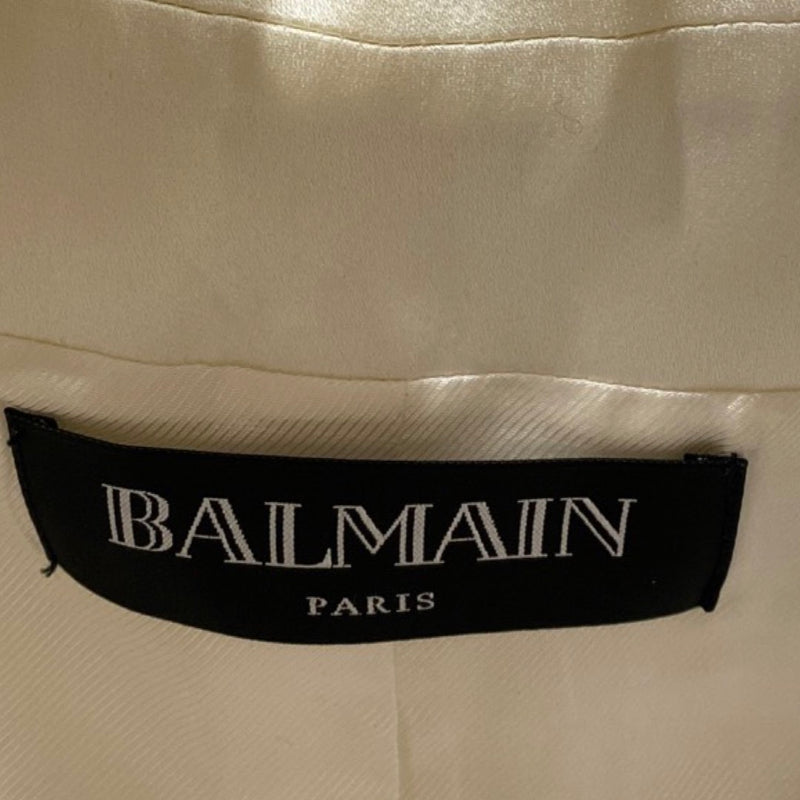BALMAIN ecru double-breasted vest jacket with gold buttons