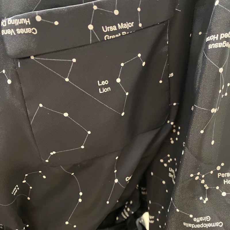 RACIL navy Astronomia print belted viscose robe