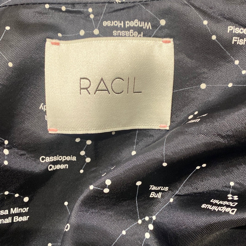 RACIL navy Astronomia print belted viscose robe