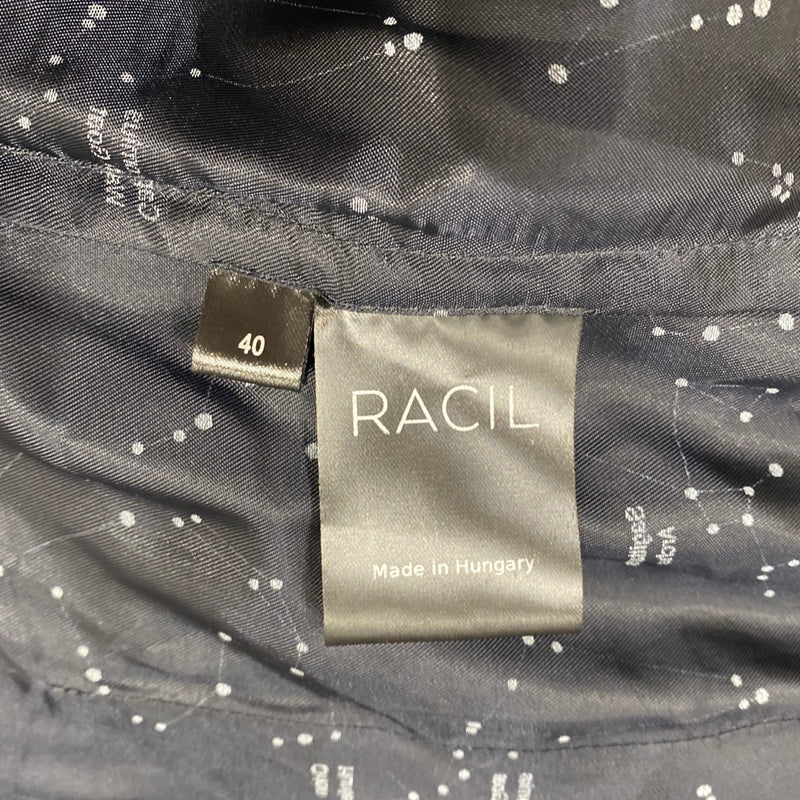 RACIL navy Astronomia print belted viscose robe