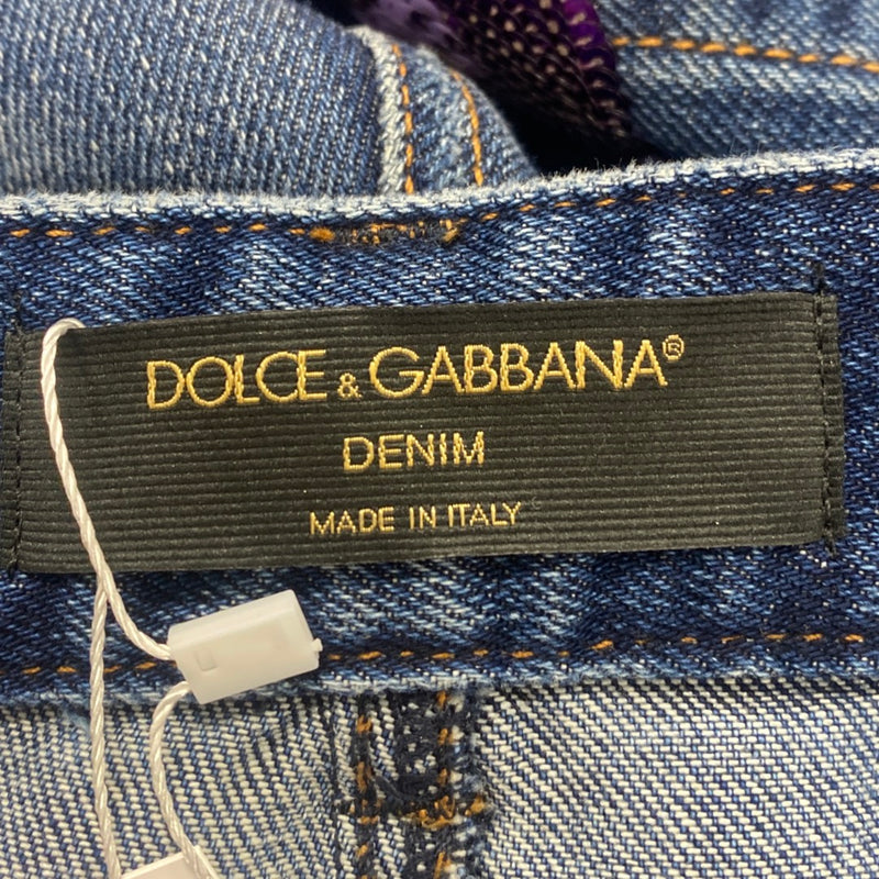 DOLCE&GABBANA jeans with silk belt and floral details