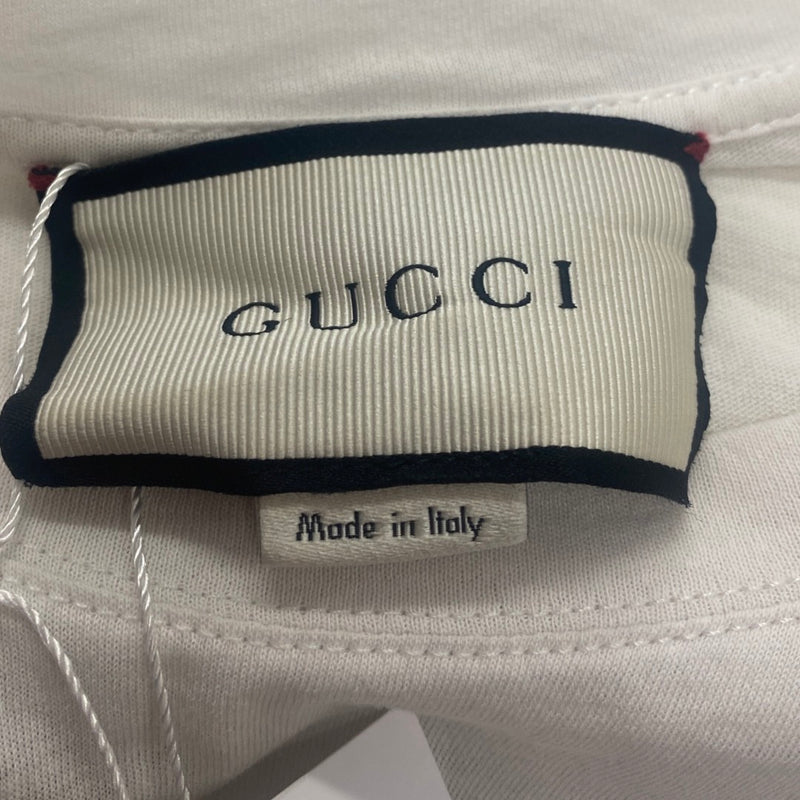 GUCCI white butterfly embroidered T-shirt
