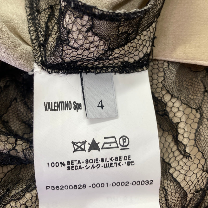VALENTINO beige and black lace silk shorts