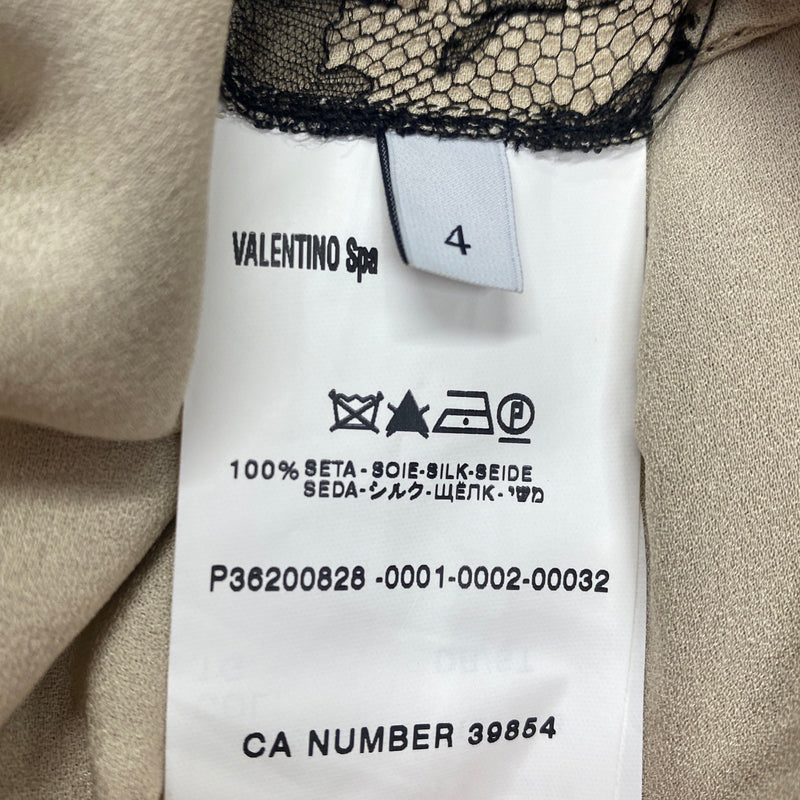 VALENTINO beige and black lace silk shorts