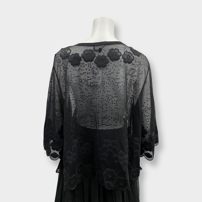 CHANEL black mesh blouse