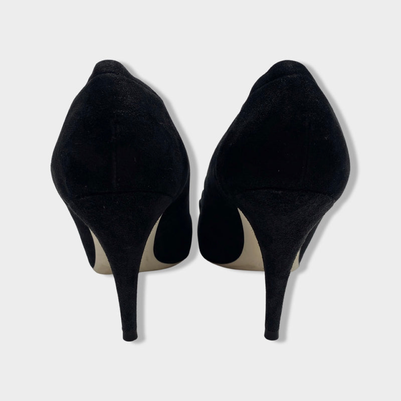 CHANEL black suede pumps