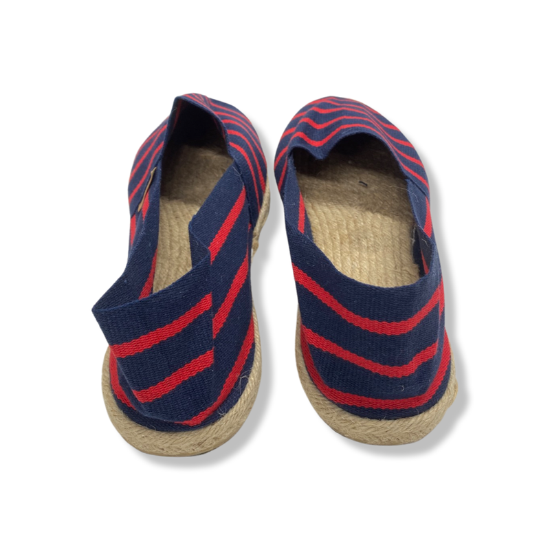 ARTISANAT FRANCAIS red and navy espadrilles