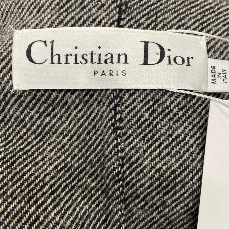 CHRISTIAN DIOR grey cotton and wool set of jacket and skirt