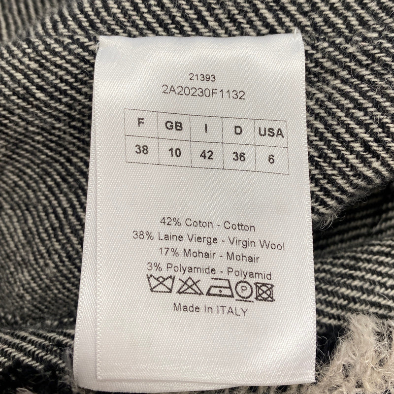 CHRISTIAN DIOR grey cotton and wool set of jacket and skirt