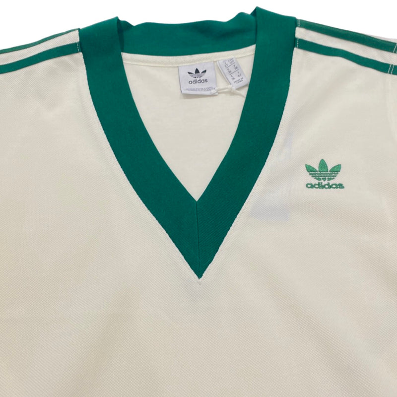 second-hand ADIDAS ORIGINALS ecru and green tennis dress | Size UK10