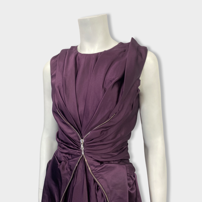 pre-owned MARC JACOBS aubergine silk dress | Size US2