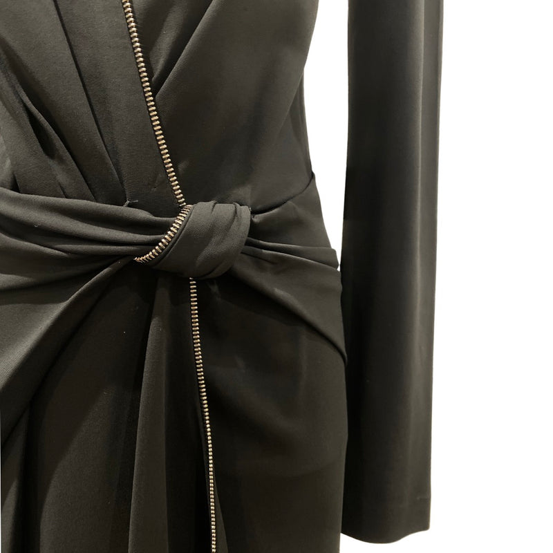 EMILIO PUCCI black zip-trimmed viscose dress