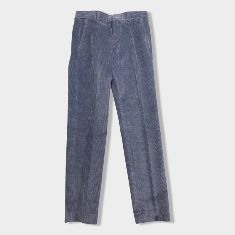 pre-owned AMI by Alexandre Mattiussi corduroy blue and grey trousers | Size FR38