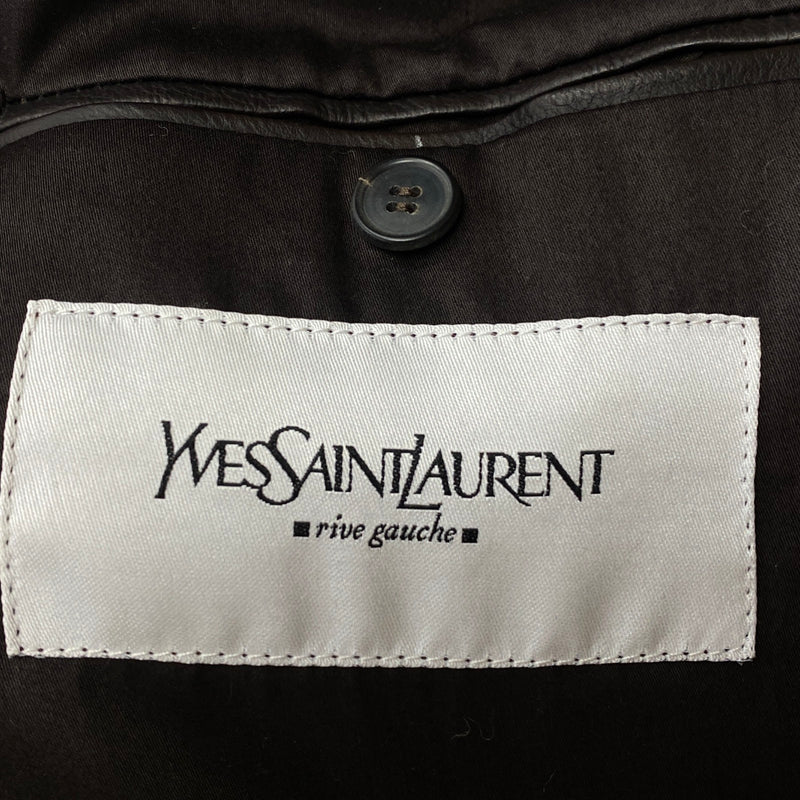 YVES SAINT LAURENT brown double-breasted leather jacket