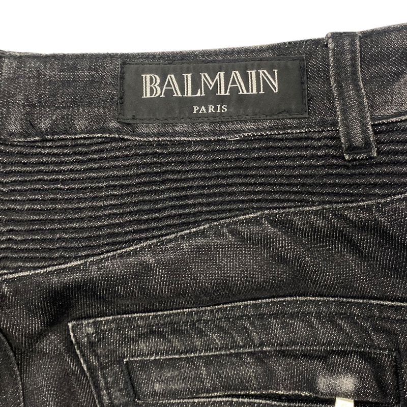 BALMAIN black ripped jeans