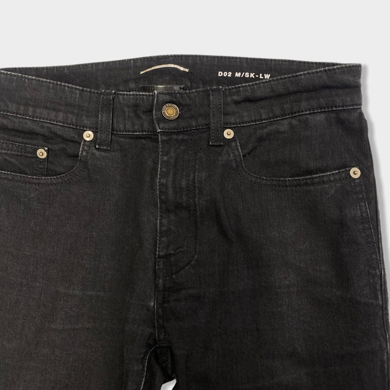 SAINT LAURENT black ripped skinny jeans