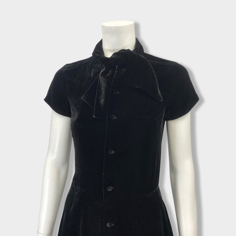 pre-owned POLO RALPH LAUREN black velvet dress | Size UK6