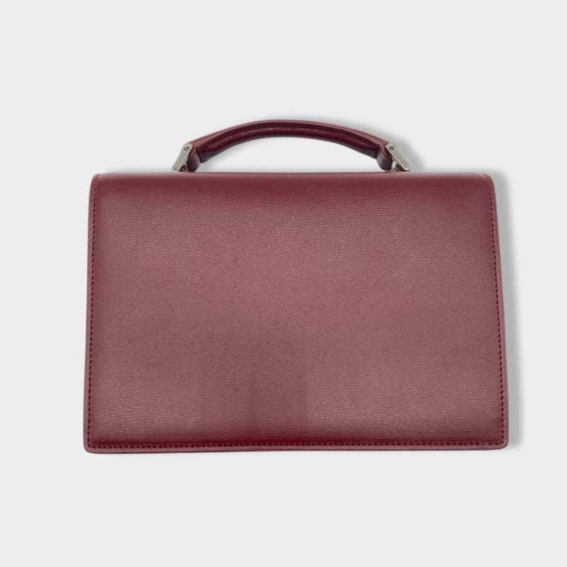 SAINT LAURENT burgundy leather High School handbag
