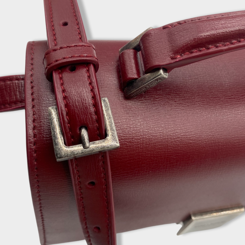 SAINT LAURENT burgundy leather High School handbag