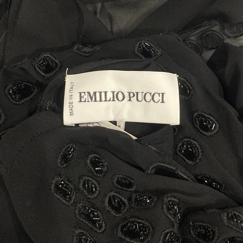 EMILIO PUCCI black sheer bead-embellished silk dress
