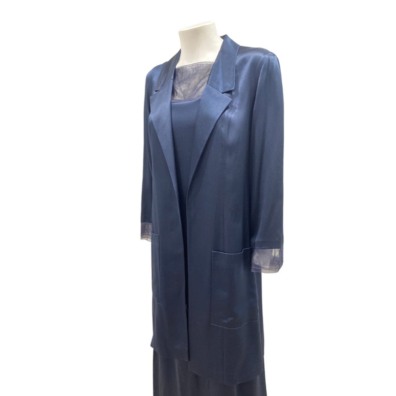 second-hand CHANEL navy silk set | Size FR38