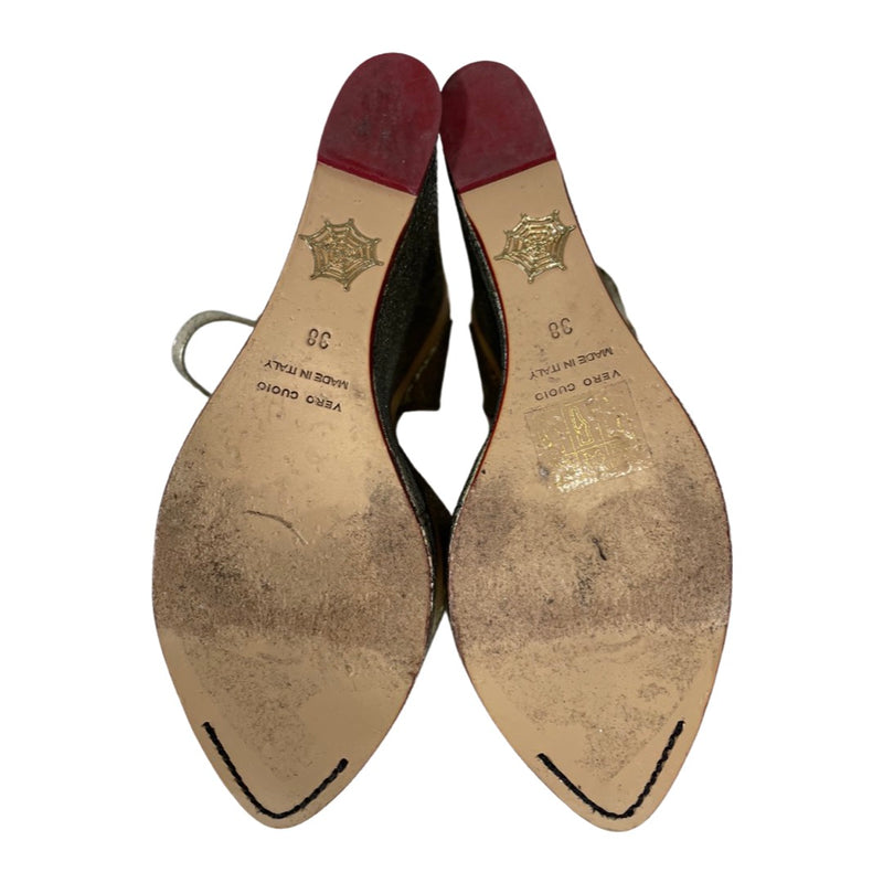 CHARLOTTE OLYMPIA light gold leather platform sandals